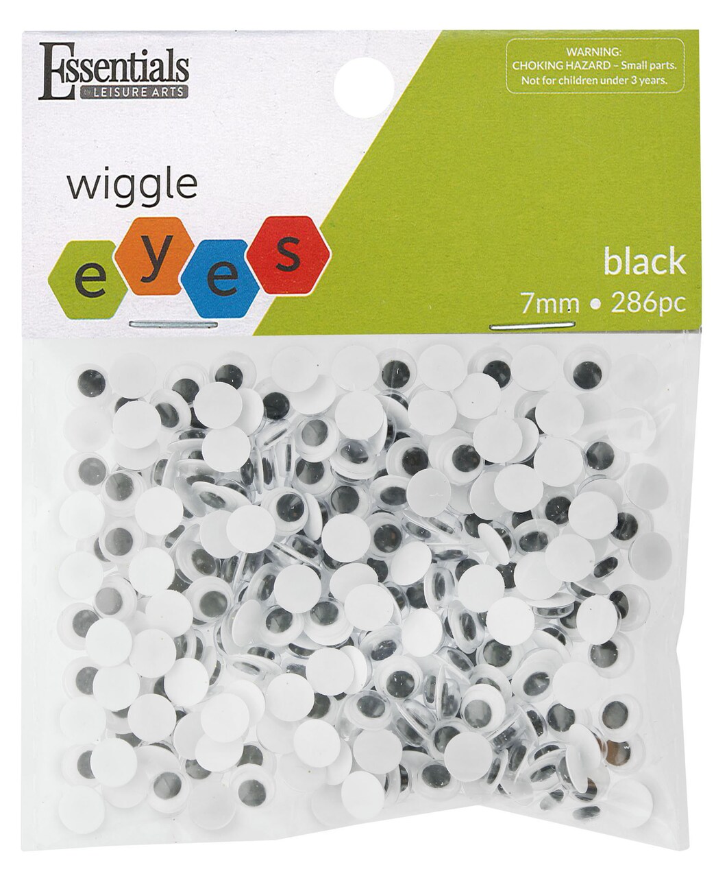 Essentials by Leisure Arts Eyes Paste On Moveable 7mm Black 286pc Googly Eyes, Google Eyes for Crafts, Big Googly Eyes for Crafts, Wiggle Eyes, Craft Eyes